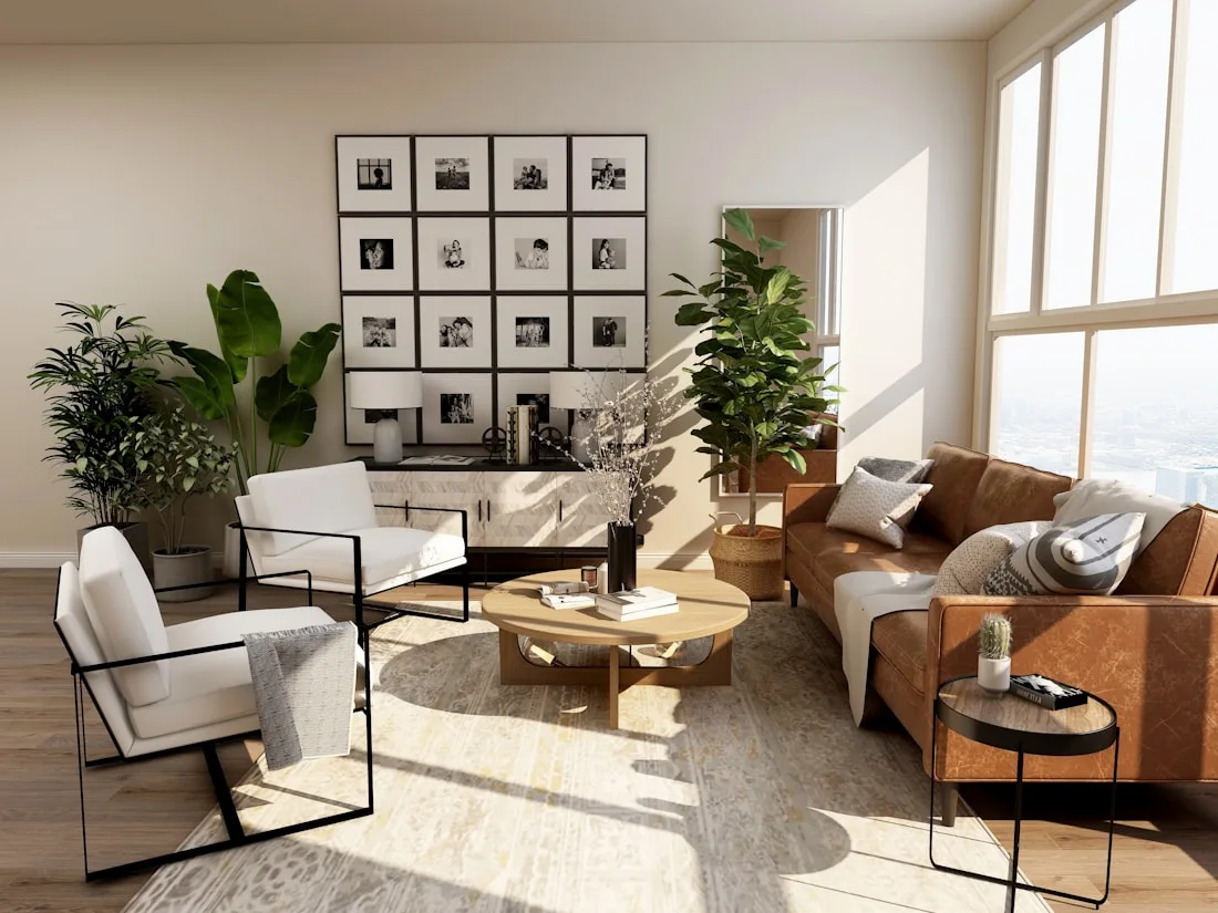 Bright modern living room ready for a deep clean